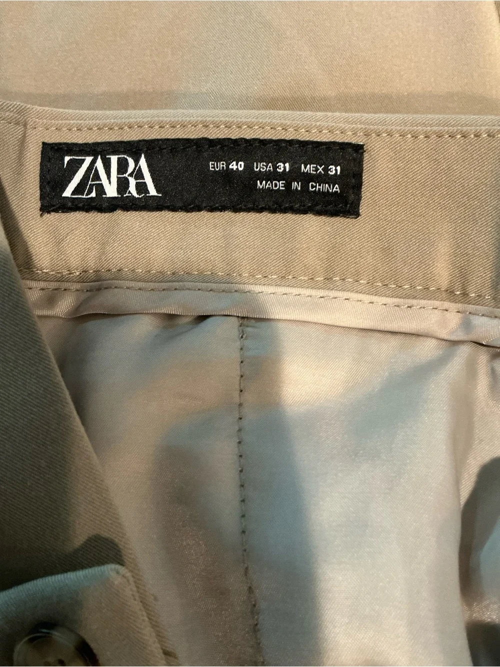 Zara Men's Beige Two-Piece Suit - Blazer & Trousers